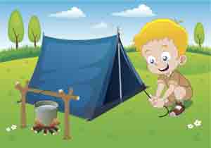 camping cartoon